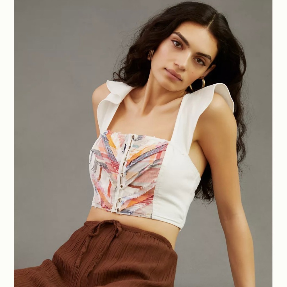 NWT Pilcro Striped Ruffle Cami
